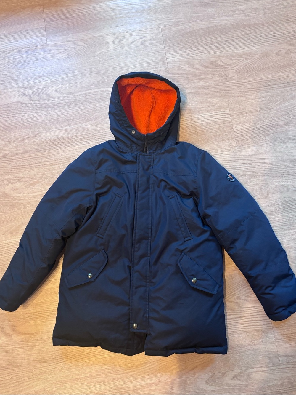 Polo Ralph Lauren Boys Sz L (14-16) Down Duck Feather Parka Navy Flaw Read*